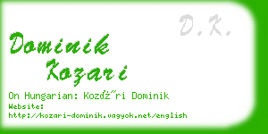 dominik kozari business card